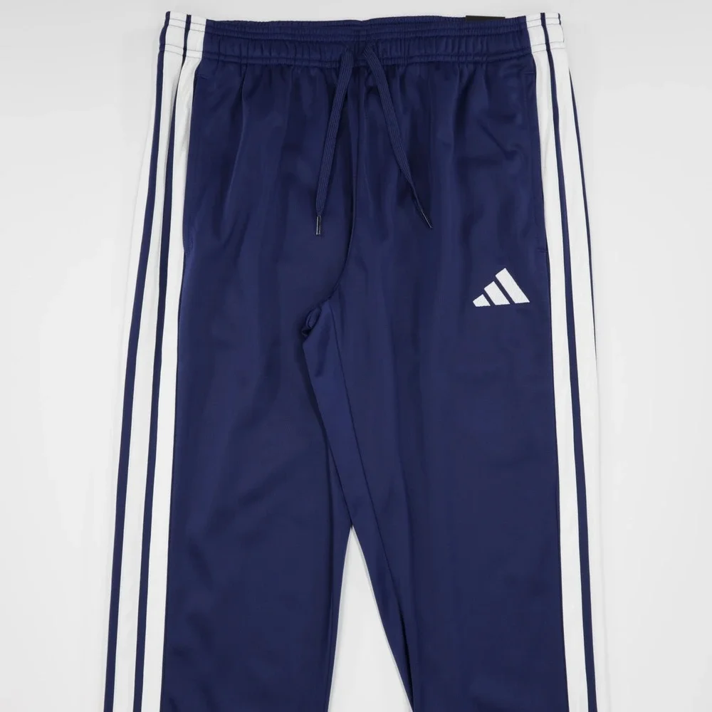 Adidas Men's 3 Stripes Tricot Regular Tapered‎ Lightweight Track Pants Blue M